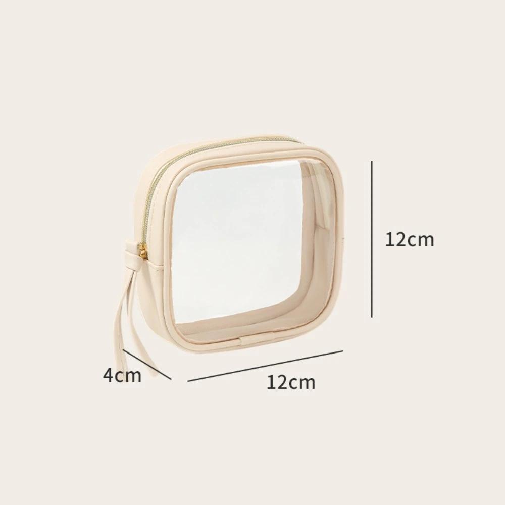 New PVC Wash Bag Transparent Waterproof Cosmetic Bag Large Capacity Handheld Makeup Storage Bag Women