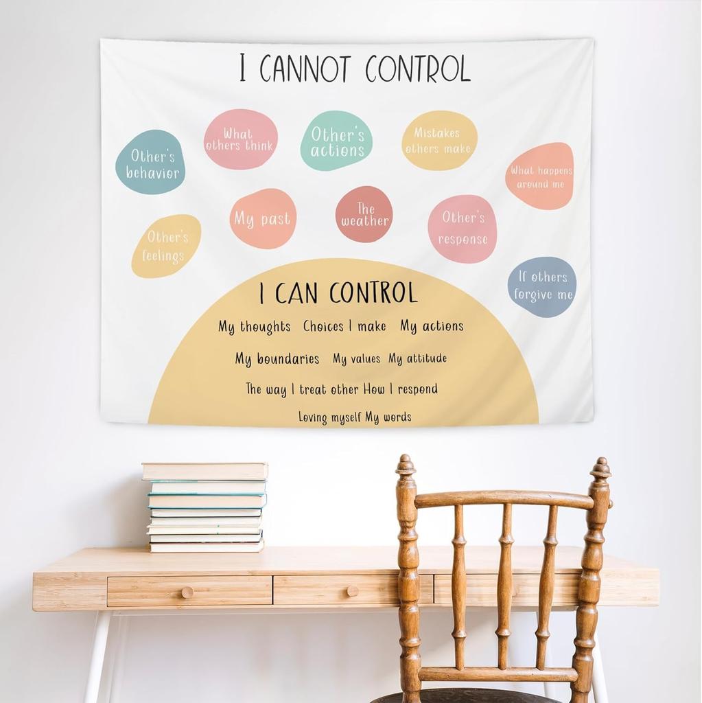 1pc Positive Affirmations Tapestry Multiple Sizes 2D Print Mental Wellness Design Polyester Fabric Wall Decor Counseling Room