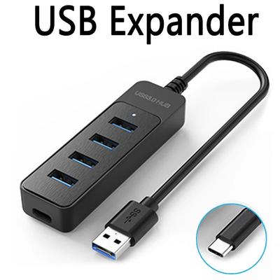 4 Port USB Genişletici Çoklu Port USB 3.0 HUB Type C Güç Portu 5Gbps Yüksek Hızlı HUB Docklama İstasyonu Macbook Dizüstü Bilgisayar Aksesuarları İçin