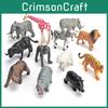 Mini-PVC-Waldtier-Modelle Packung mit statischen Nilpferd, Gorilla, Nashorn Wildtiere Figuren für Kinderzimmer und Display