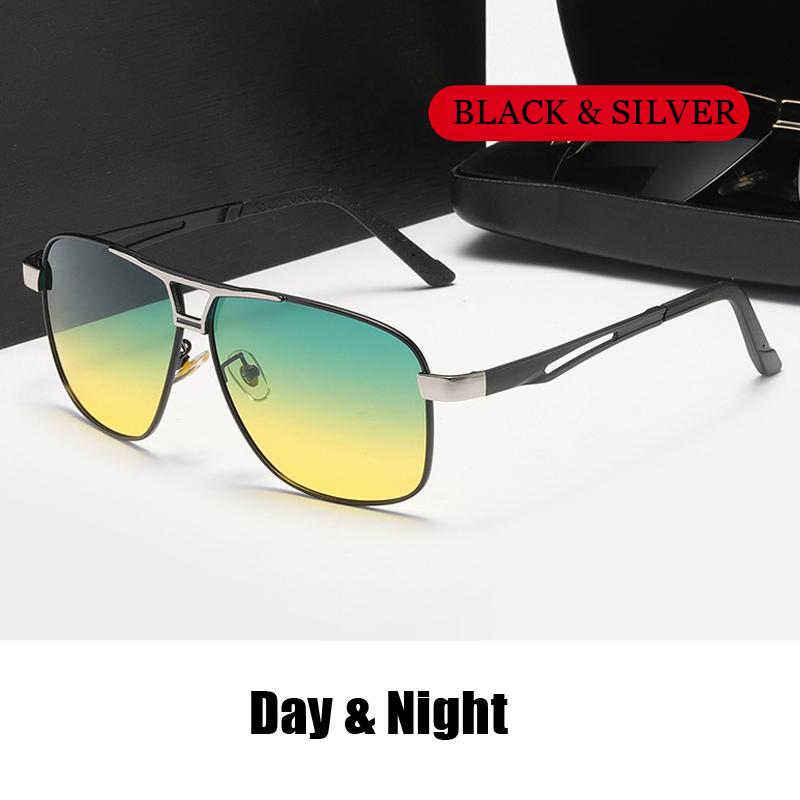 Polarized Photochromic Night Vision Sunglasses Outdoor Protective Goggles Day And Night Uv400 Lens Men'S Driving Sun Glasses