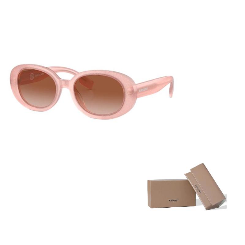 Burberry Temple Letter Logo Acetate Oval Sunglasses Kids Pink