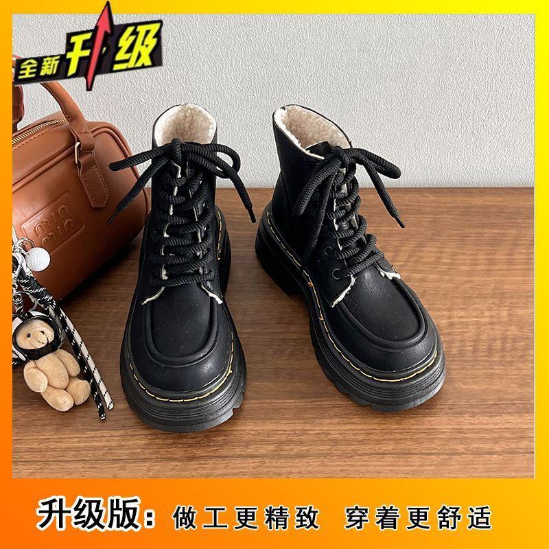 2025 Autumn and Winter New Retro Versatile Martin Boots Women's Thick-soled Fashion Small Short Boots Thick Heel Temperament Popular Cotton Boots