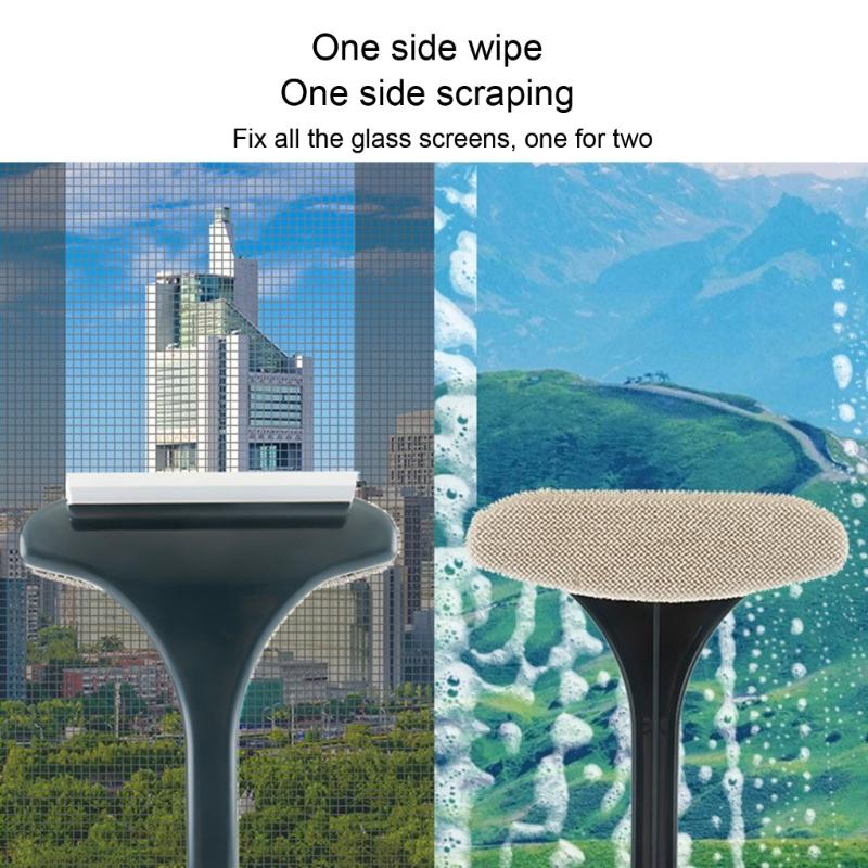 Multifunctional Window Cleaner Brush DualHead Design for Easy Window Cleaning and Water Scraper Window Wiper