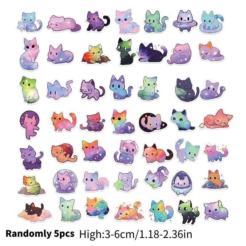 

Starry 50pcs Colorful Sky Cat Graffiti Stickers Guitar Notebook Trunk Decoration 5pcs