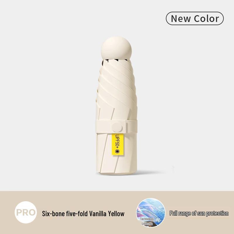 Mini Five-Fold UV Protection Sunscreen Umbrella: Portable and Dual-Use for Sun and Rain, Women's Sunshade Umbrella