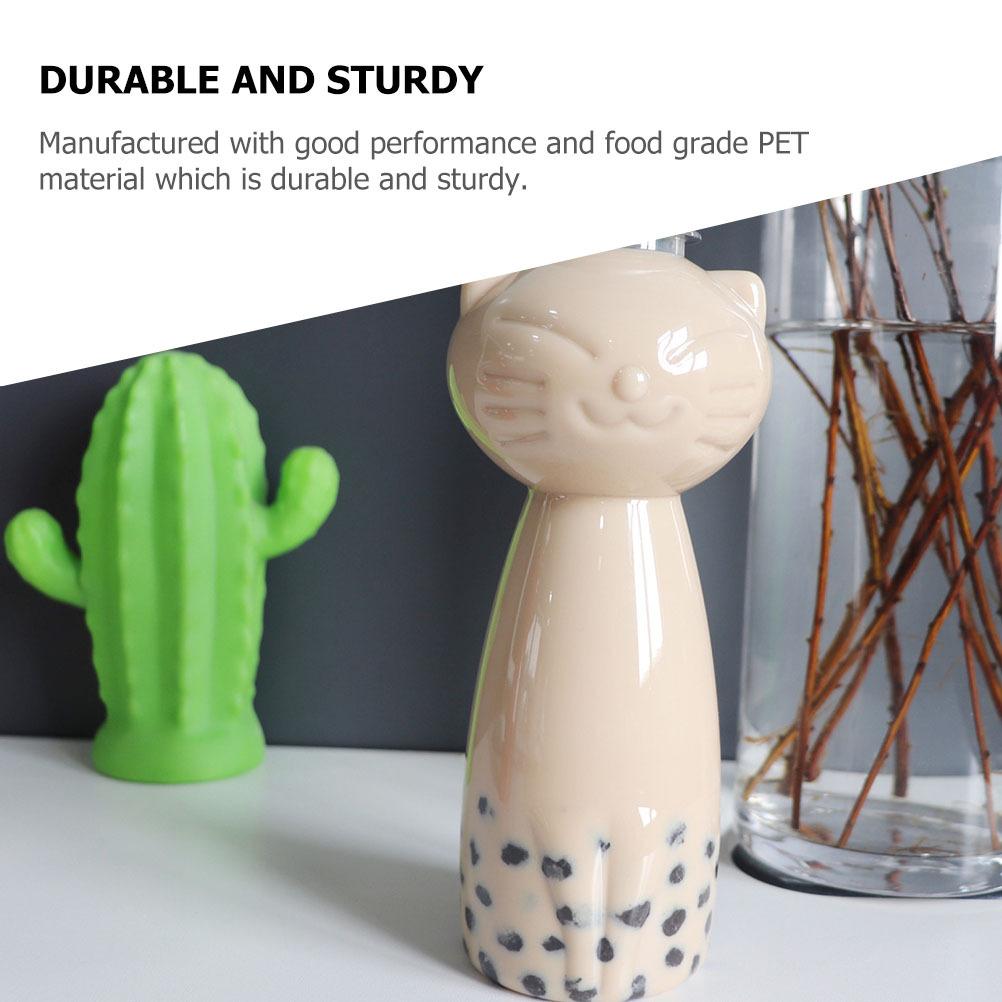 5Pcs Cat Bottle Clear Pet Juicing Bottles Suitable for Milk Juice Tea Beverage Container Reusable Drink Storage other