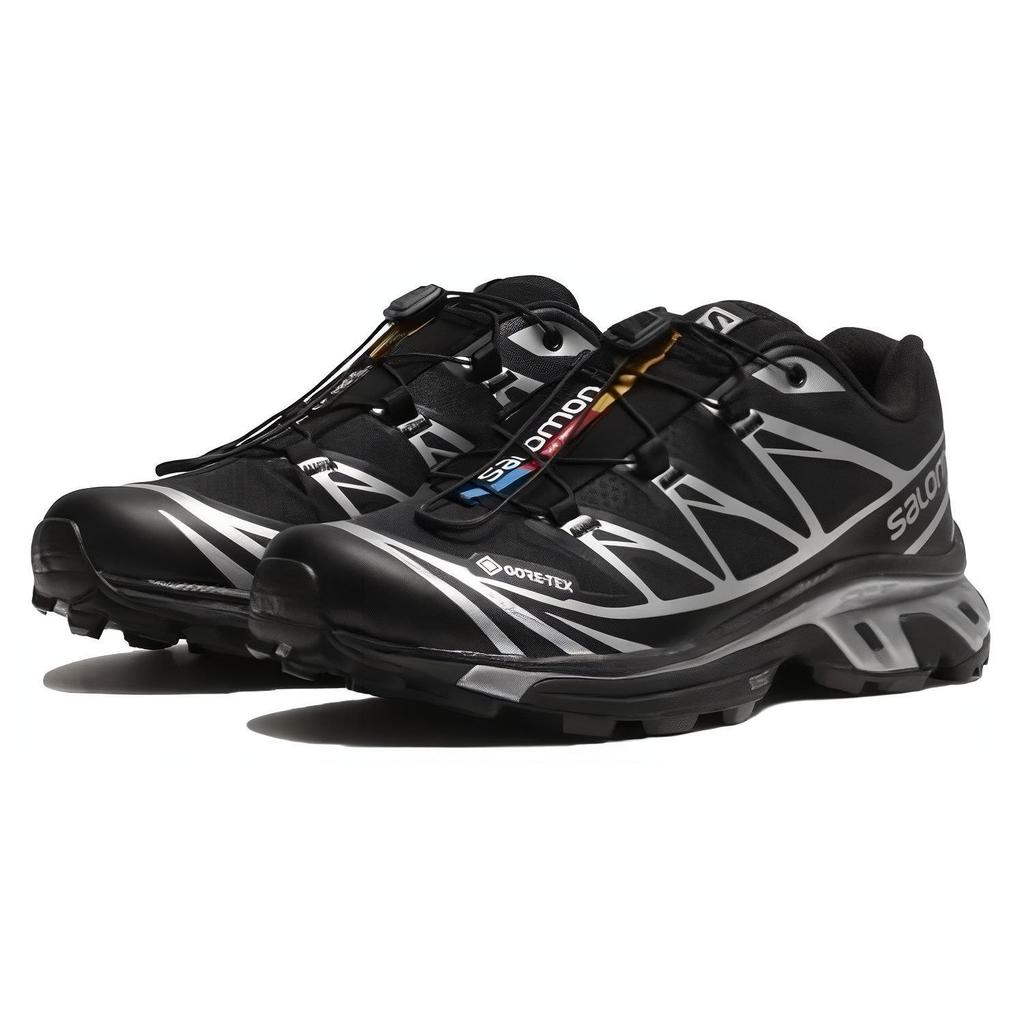 SALOMON XT-6 GORE-TEX Black Silver Unisex Sneakers Footwear-Silver L47450600