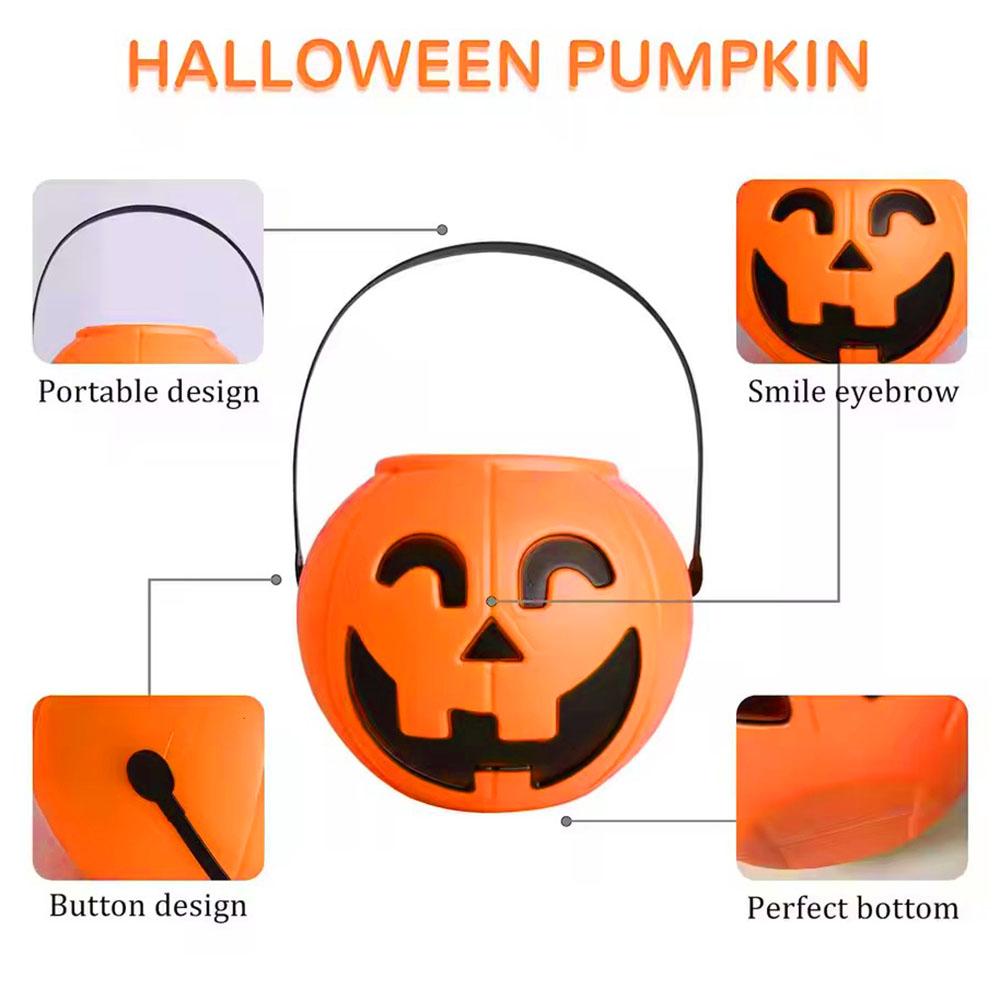 Halloween Pumpkin Candy Bucket Trick or Treat Pail Bag Mini Basket for Party Decor Home Kitchen Holiday Gift Ideas