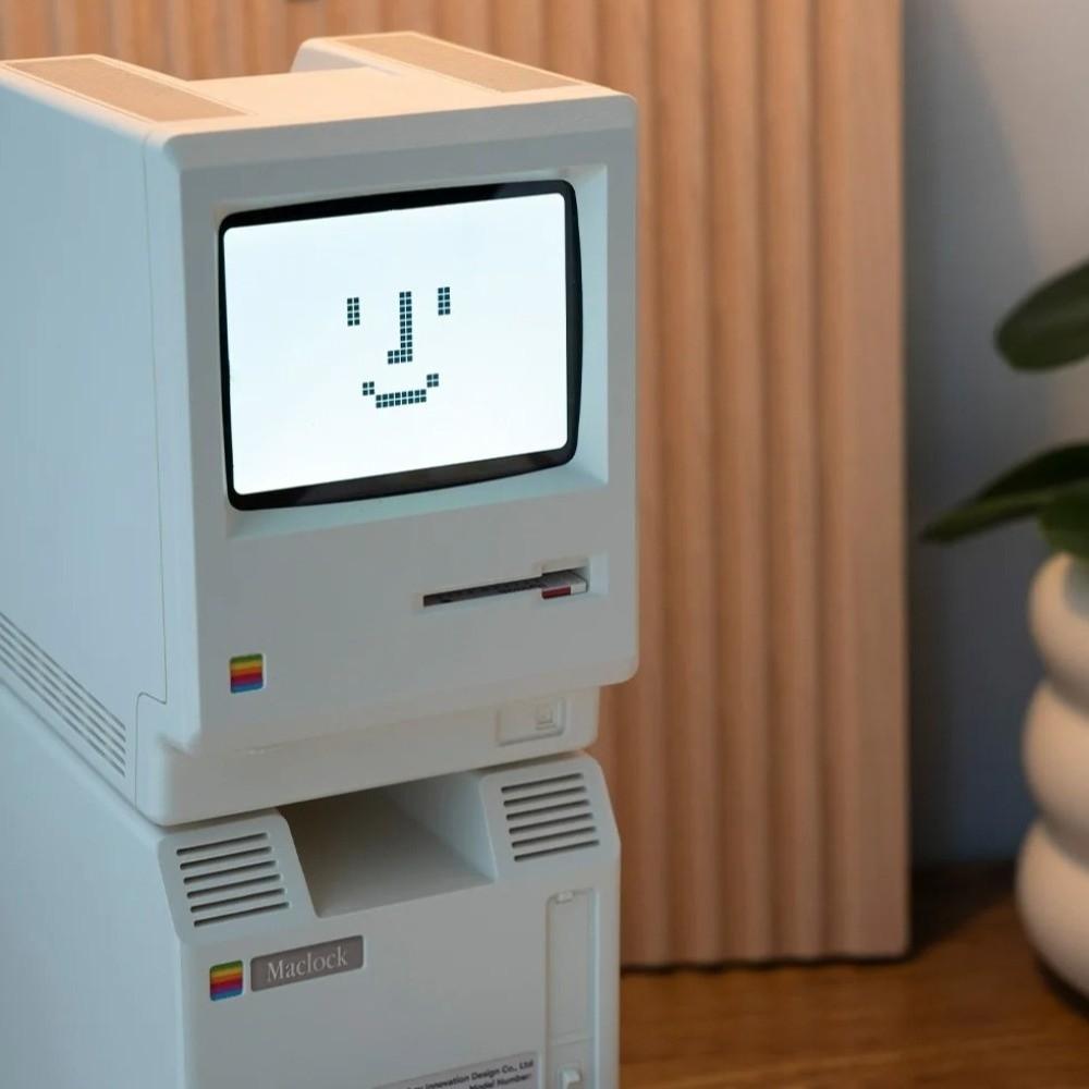 New Computer-Inspired Retro MacLock Clock Calendar Temperature Pixel Alarm Clocks Wake-Up Tool Adjustable Brightness Desk Clocks