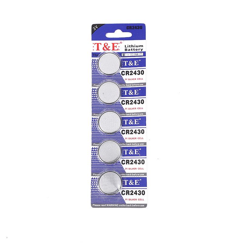 T&E CR2430 3V Button Battery for Remote Controls and Car Keys