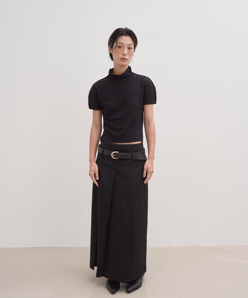 Wenio Double-Waisted Pleated Maxi Skirt_2Color
