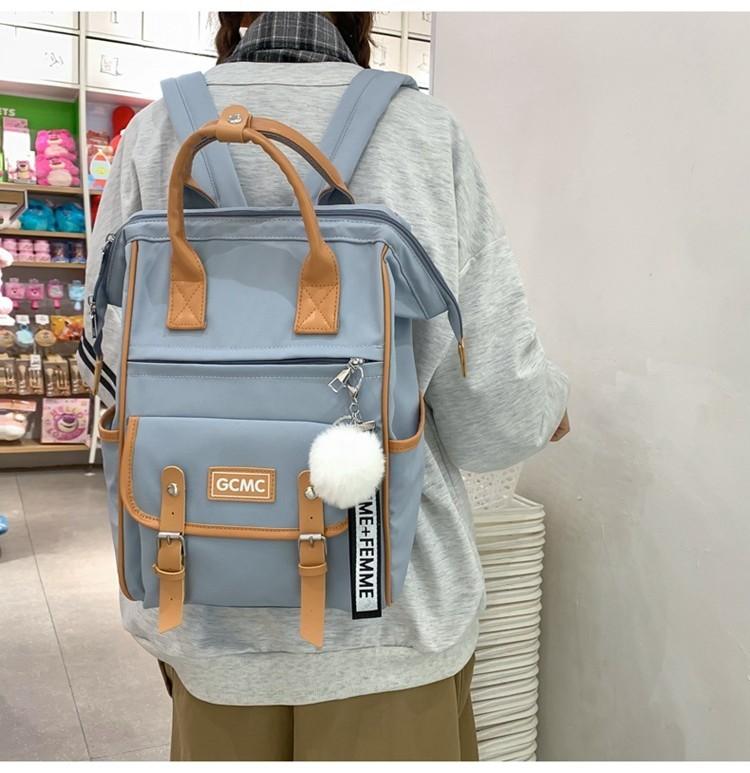 Large Capacity High Fashion Nylon Backpack For Girls With Computer Insert Pocket