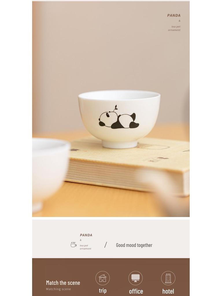 Ceramic Panda Tea Pet Set: Blowing Bubbles Tasting Teacup