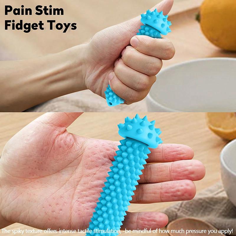 Pain Stim Spiky Roller Fidget Keychain Pocket Sensory Toy Relieve Stress Anxiety for Adults Office Desk Decor Gifts