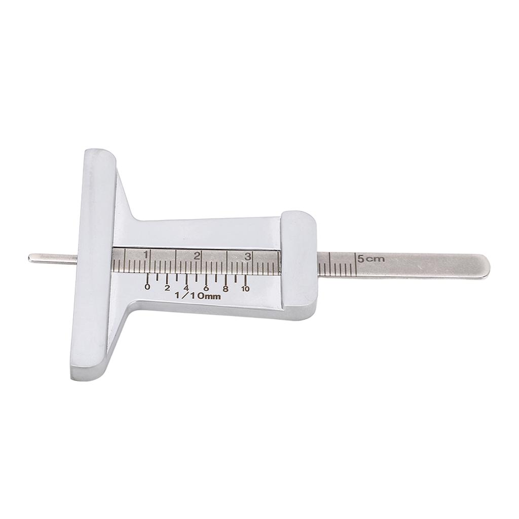 0 to 50mm Tire Thread Depth Gauge Stainless Steel Portable Depth Meter for Car Motorcycle