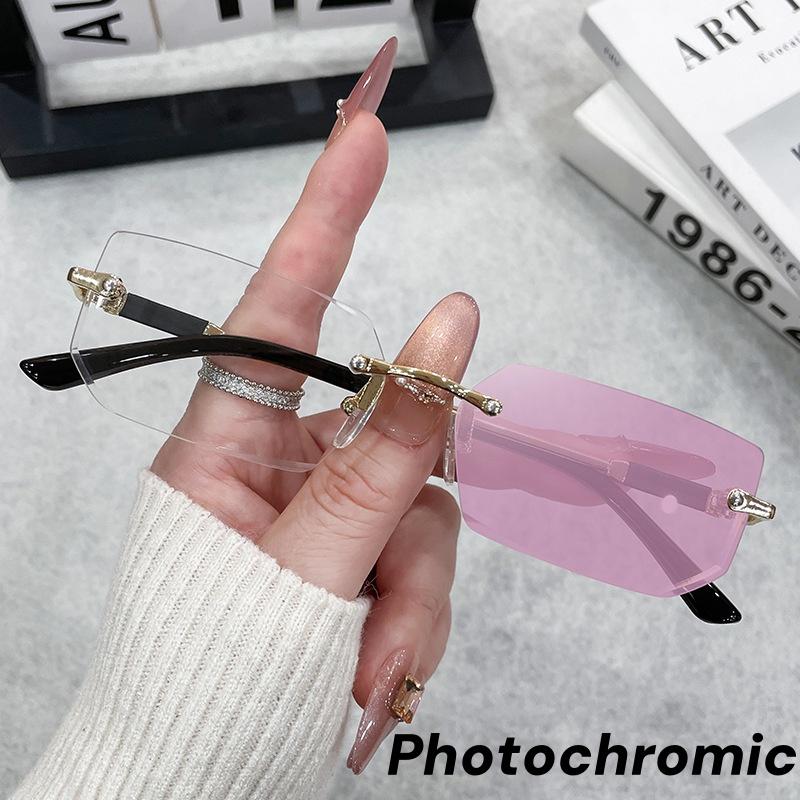 New Frameless Fashionable Sunglasses Personality UV400 Protection Outdoor Travel Street Photography Unisex Shades Glasses