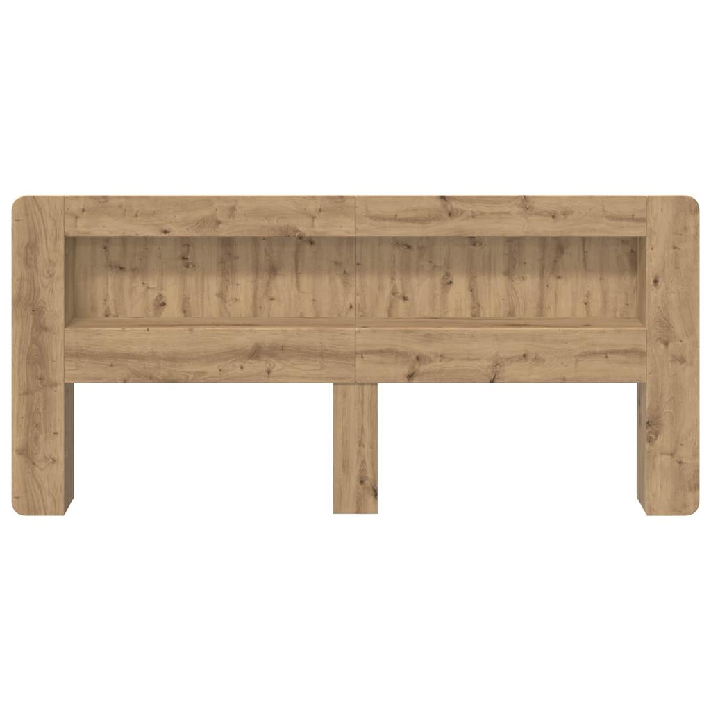 Headboard Cabinet with Storage Artisan Oak Wood Material