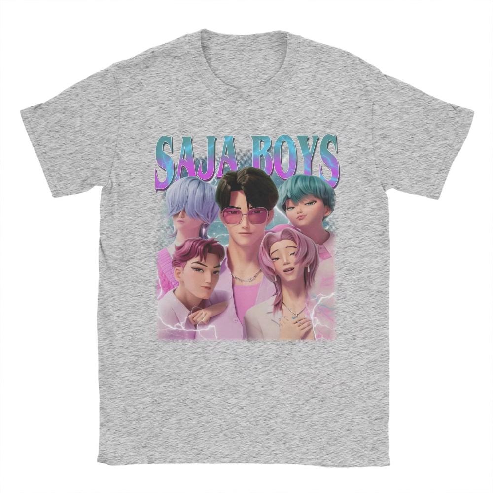 Funny Kpop Demons Saja Boys Team Hunters T-Shirt Men Round Collar Cotton T Shirt 2025 Short Sleeve Tee Women Printed Clothing