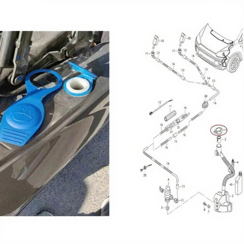 1K0955455 8D0955455 for Golf Car Windshield Washer Fluid Reservoir Cap Lid Cover Replacement Accessories 2pcs