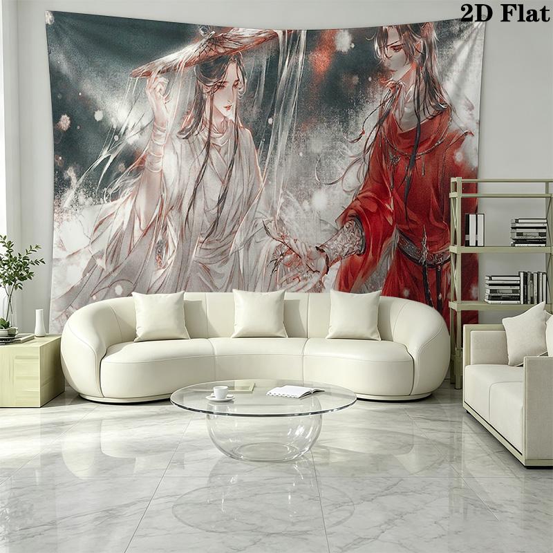 Xie Lian and Hua Cheng Wall Tapestry Aesthetic Wall Hanging Printed Fabric Blanket Decorative Tapestries for Bedroom Living Room Home Decor