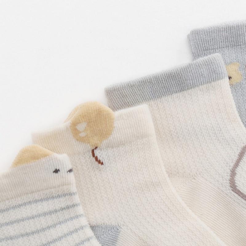 4Pairs/Set Baby Girls Boys Socks Cotton Mesh Soft Children's Socks Summer Casual Thin Toddler Kids Print Socks Girl Boy 0-5Years