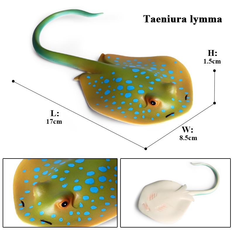 Oenux 10PCS Sea Life Animals Ray Devilray Mantaray Model Action Figures Figurines Ocean Marine Aquarium Education Kids Toy Gift