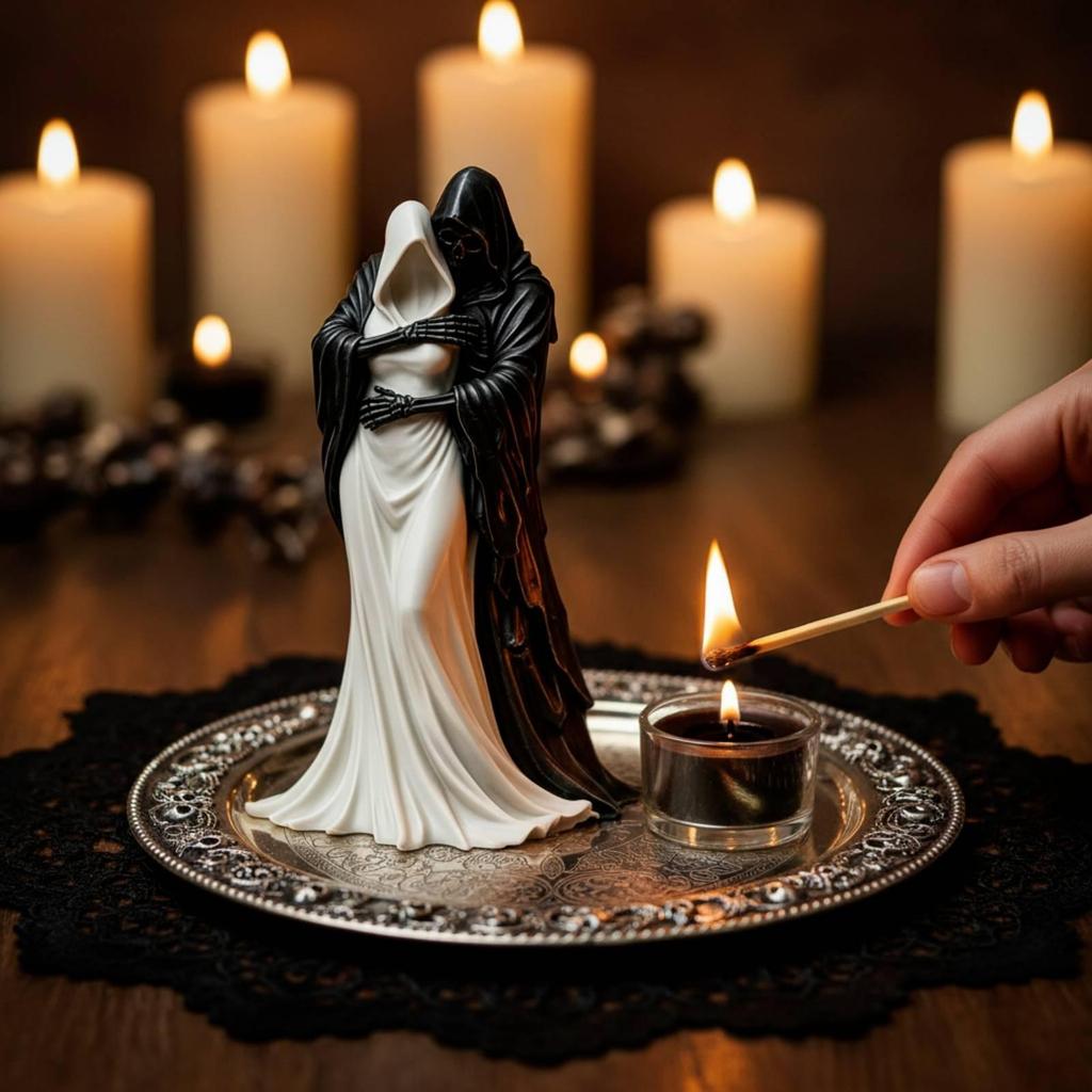 Death and the Dark Queens Figurine Halloween Grim Reaper Statue Somber