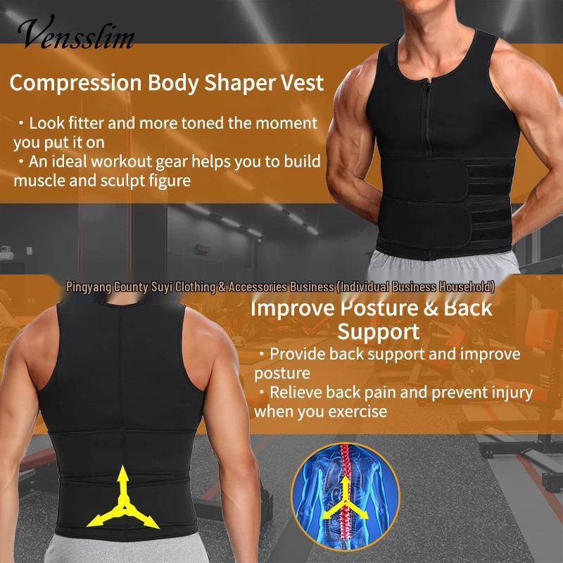 Pánský tvarovací vestový korzet s dvojitým pasem ve velkých velikostech - Sportovní fitness kontrola břicha