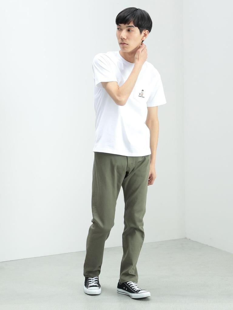 Beams Heart Takibi Bear Print Pocket T-Shirt, Men's, White, Size L