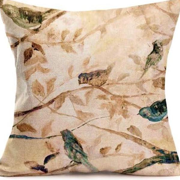 American Retro Printed Linen Pillowcase Living Room Sofa Office Pillow Car Cushion Cover
