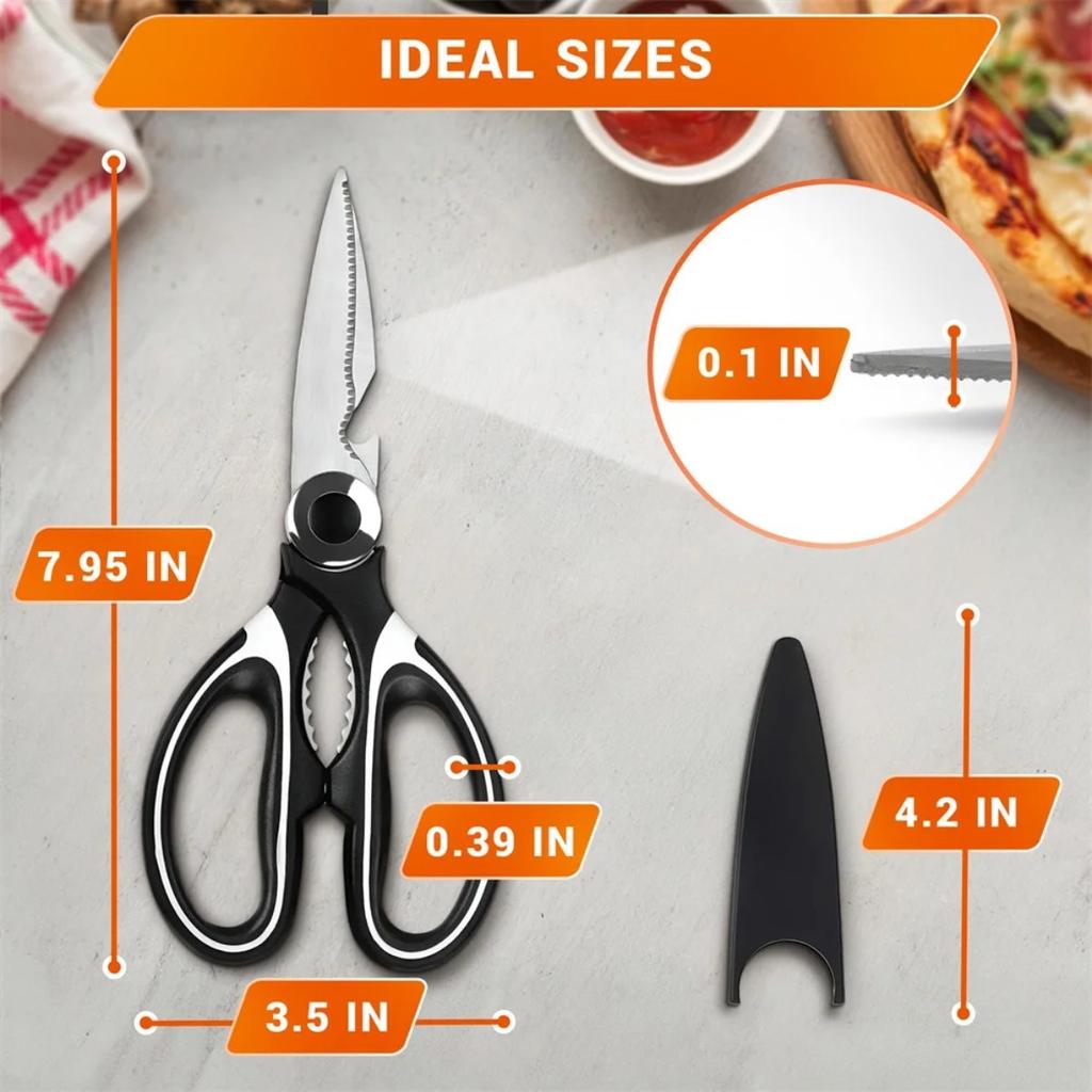 Kitchen Scissors Heavy Duty Premium Sharp Kitchen Shears  with Strong Stainless Steel Blades Multi Purpose Cooking Scissors