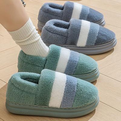 Cotton Slippers Women's Bags Home Use Indoor Anti Slip Outdoor Wear EVA Thick Sole Warm Confinement Plush Cotton Shoes