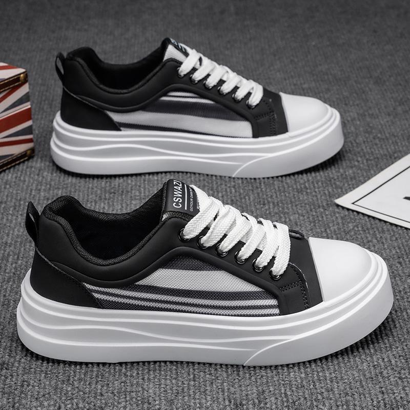 

Simple Breathable All Year Round Soft Soled Non Slip Outdoor Flat Shoes Niche Men s Fashionable Thick Soled Sports Board Shoes 44 чёрный