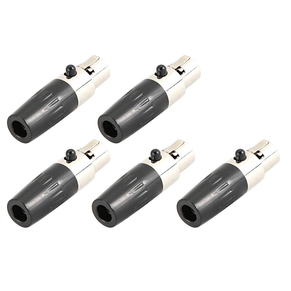 5pcs 4-Core Female Plug Mini XLR Audio Microphone Connector