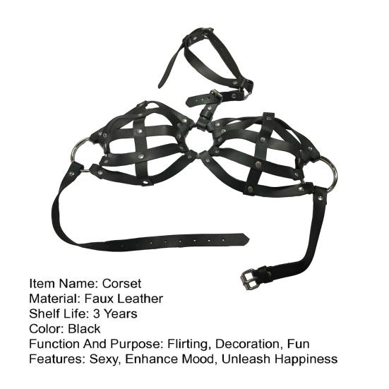 Sexy Faux Leather Corset Belt Enhance Mood Unleash Happiness Portable User-friendly Safe Cosplay SM Corset