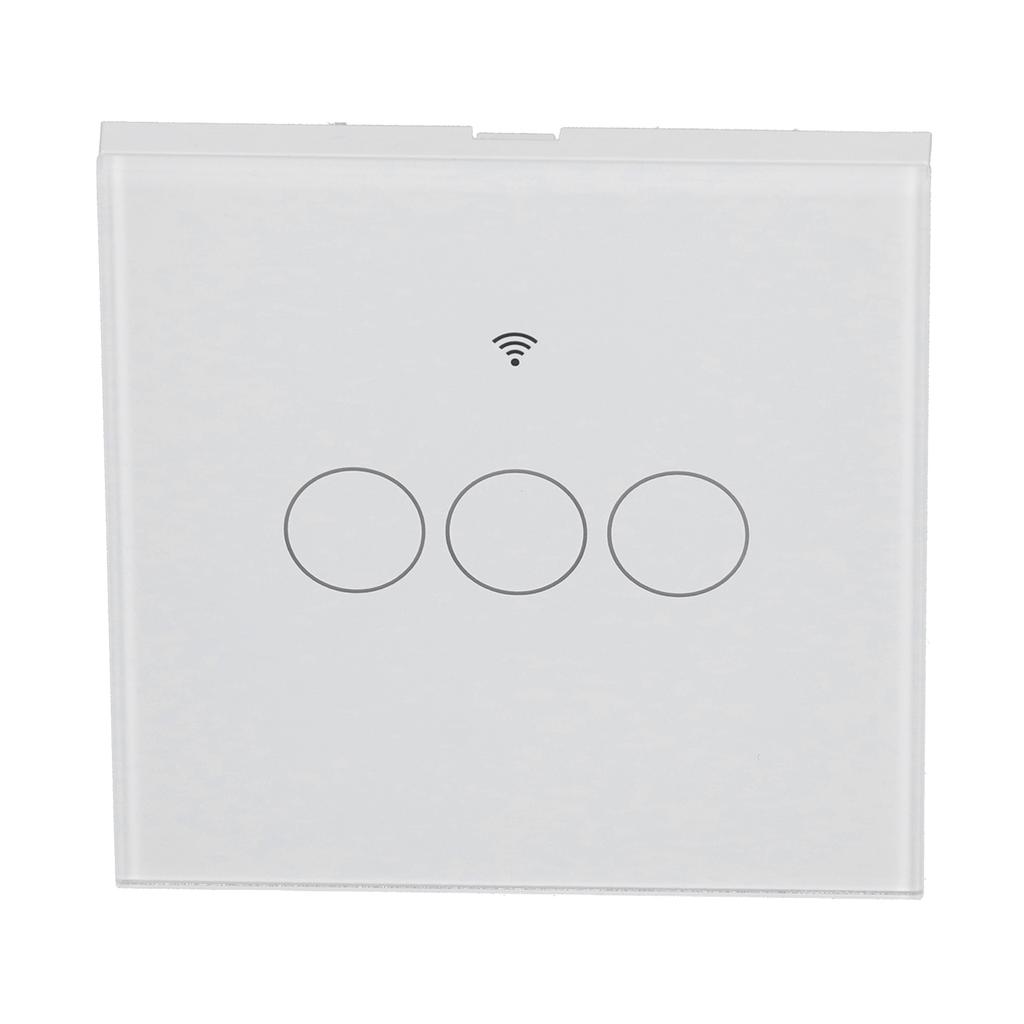 For Tuya Zigbee Light Switch 3‑Gang EU Remote Control Touch Switch 100‑240V 50HZ 60HZ