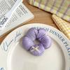 Floral Plaid Flower Scrunchies Children's Hair Accessories Baby Girl Ponytail Holder Rubber Band Hair Rope Tie Elastic Hair Band