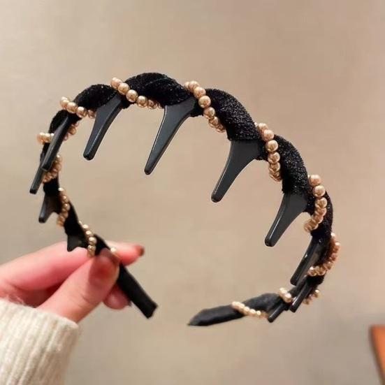 Women Headband Sparkling Rhinestones Decor Anti-slip Teeth Hair Hoop Versatile