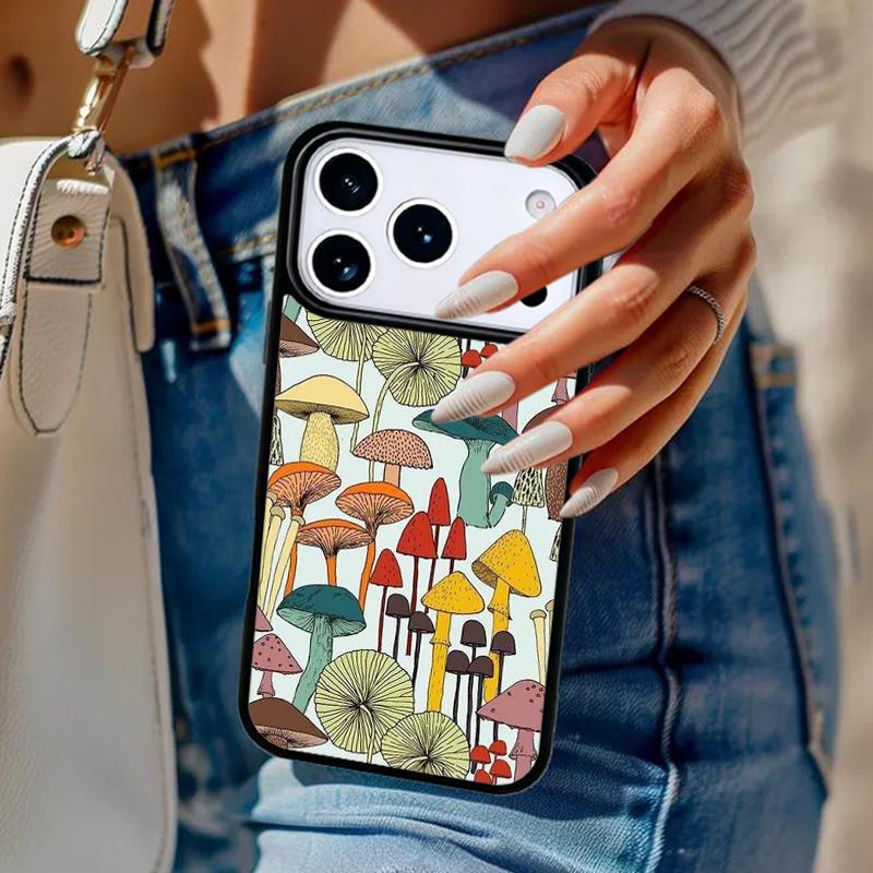 Magic Mushroom Alien Trippy Shrooms Phone Case For iPhone 17 Air 14 15 13 12 Max Cover For Apple 16e 11 Pro Max Plus Coque