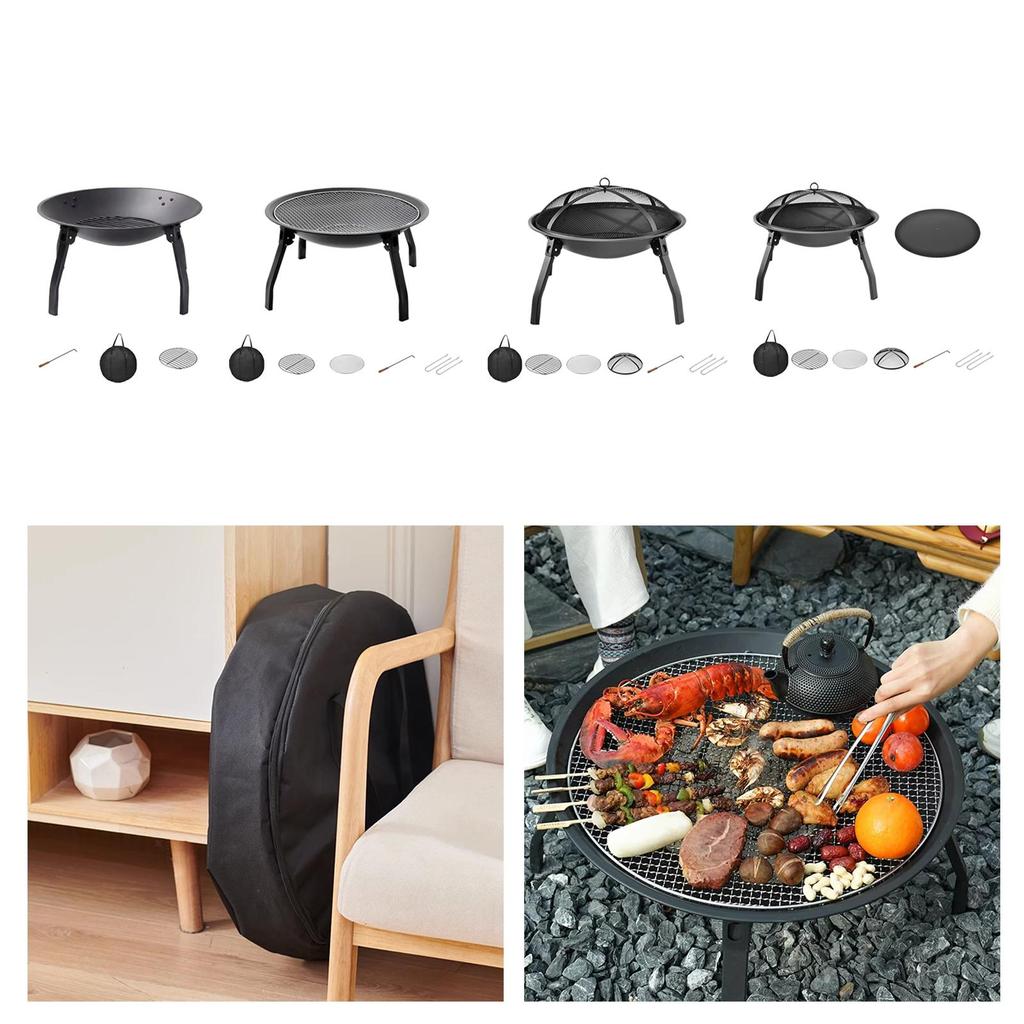 Charcoal Grill Wood Burning Firepit with Carry Bag BBQ for Outdoor Barbecue