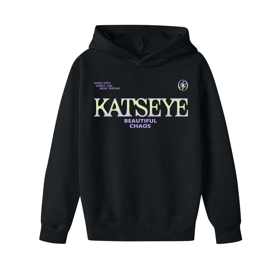 Kids' Long Sleeve Loose Pullover Letter Print Drawstring Hooded Sweatshirt