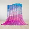 Blue - Pink Wave Flow Flannel Blanket Warm Soft Halloween Christmas Couch Warm Cozy Decorative Decor Gift for All Season