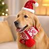 Christmas Pet Hat and Scarf Set for Medium to Large Dogs and Cats, Warm Neck Warmer Holiday Accessory, Size L