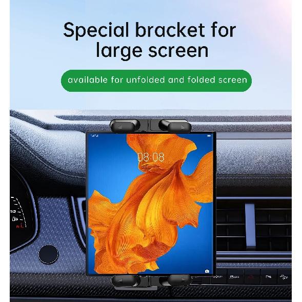 Universele Houder voor Autoventilatie, Stand Compatibel met 7" - 12.9" Tablets iPad, 4" - 7" Opvouwbaar Scherm/Recht Paneel Telefoon