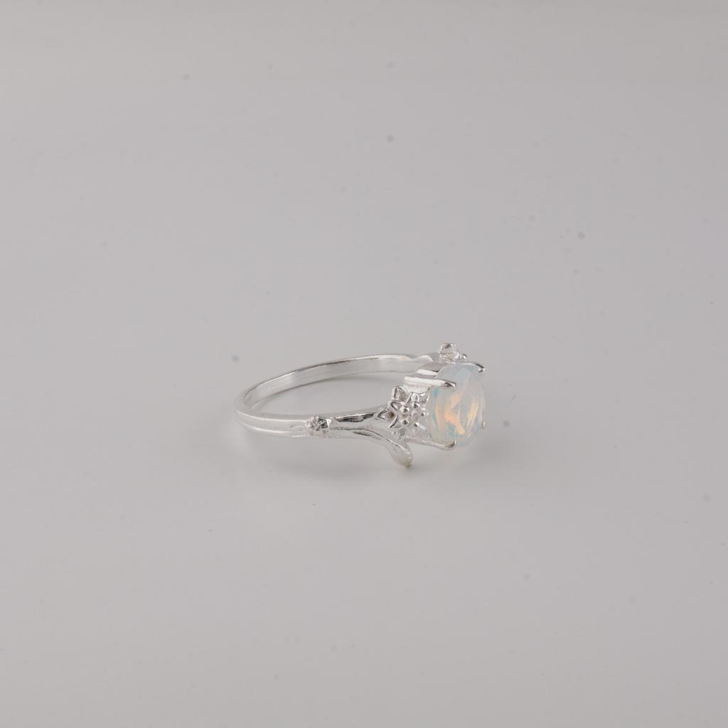 Milky Opal Gemstone Silver Customized Ring 925 Sterling Silver White Stone Ring, Opal Gemstone Jewelry CZR-14-20