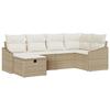 VidaXL Ensemble de Canapés de Jardin 6 pièces avec Coussins Beige Poly Rattan 3359280