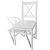 2 Pcs Dining Chair In White Wood 241510