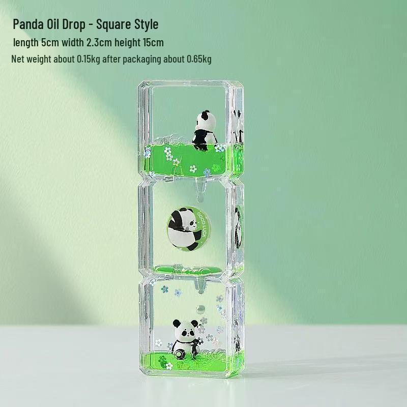 Bedårande Panda Oljedropp Timglas: Kreativt skrivbordsutsmyckning & Avkopplingstimer, Perfekt present till Barnens Dag