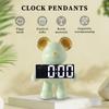 Resin Bear Alarm Clock Desktop Ornament Nordic Bear Decoration Battery/Plug-in Use Handicrafts Holiday Gifts for TV Wine Cabinet